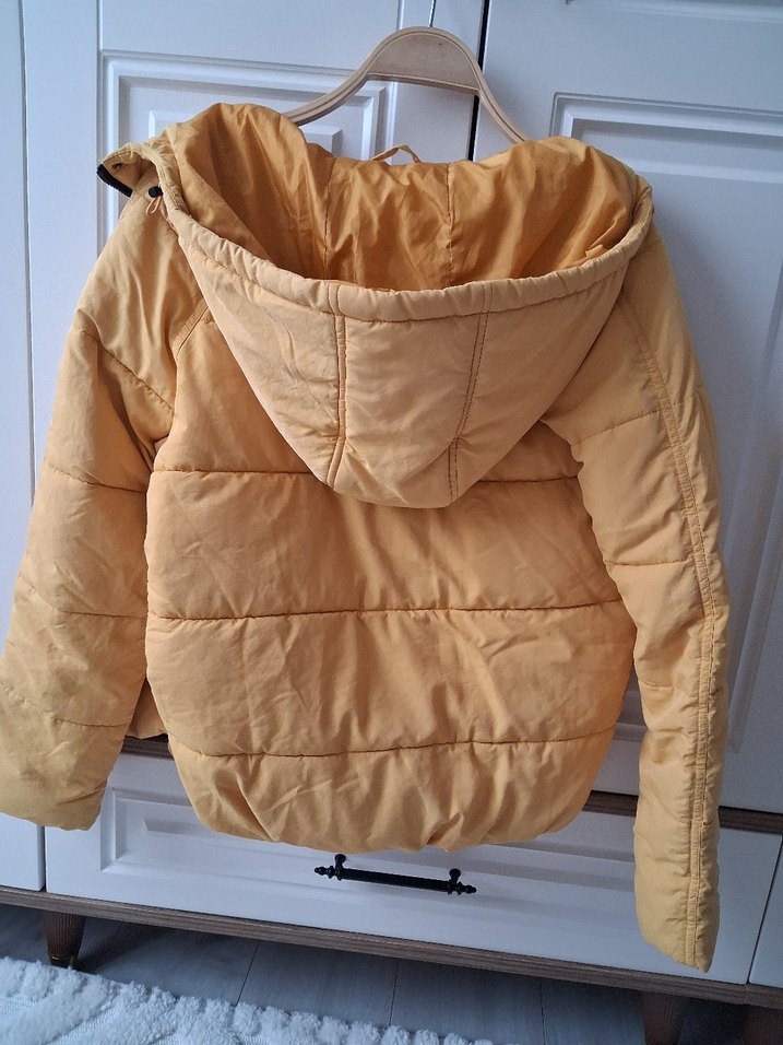 Sarı Midi Kadın Kışlık Mont - Görsel 5