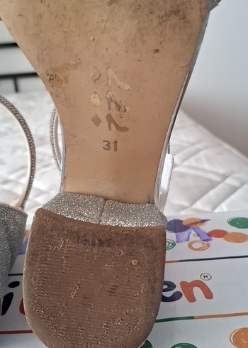 Gri Simli Blok Topuklu Kadın Abiye Ayakkabı - Görsel 9