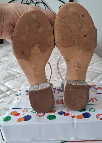 Gri Simli Blok Topuklu Kadın Abiye Ayakkabı - Görsel 8