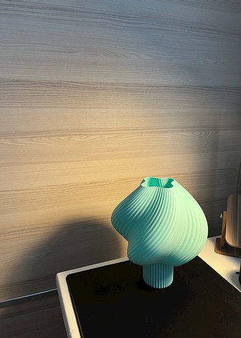 Pastel Turkuaz Swirl Masa Lambası