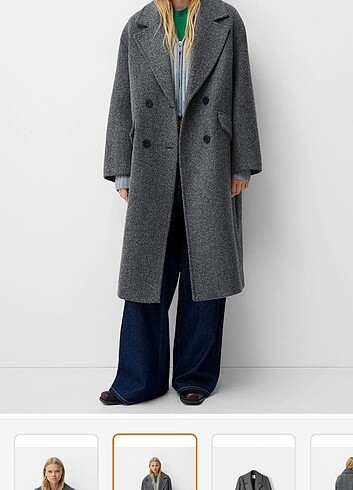 Bershka Bershka oversize gri kaban