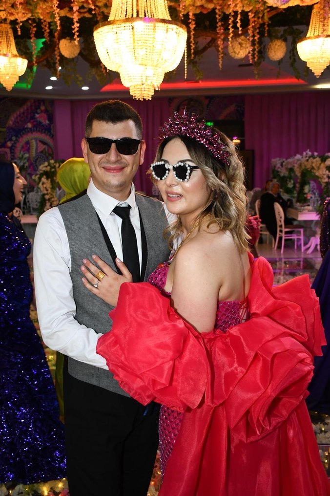 Payetli Straplez Uzun Pembe Henna Elbise - Görsel 4