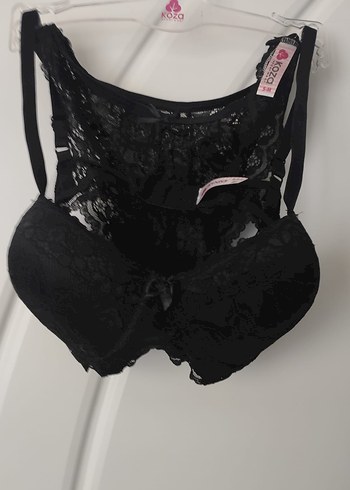 Siyah Gotik Dantelli Mini Sütyen