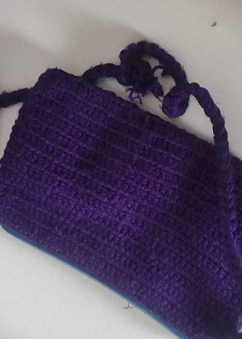 Örme desenli ipli fermuarlı cüzdan - Görsel 2