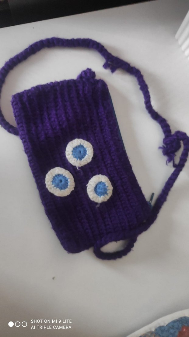 Örme desenli ipli fermuarlı cüzdan - Görsel 3