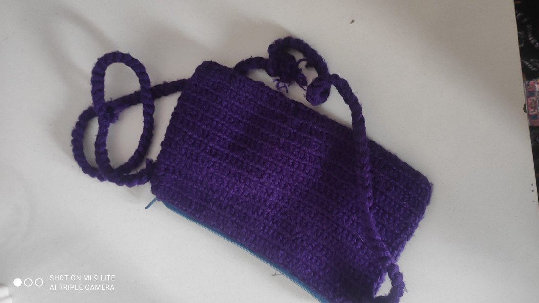 Örme desenli ipli fermuarlı cüzdan - Görsel 2