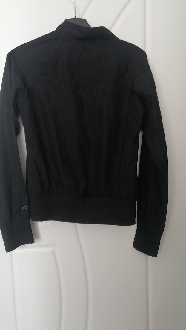 Mor Detaylı Kadın Fermuarlı sportif ince ceket - Görsel 5