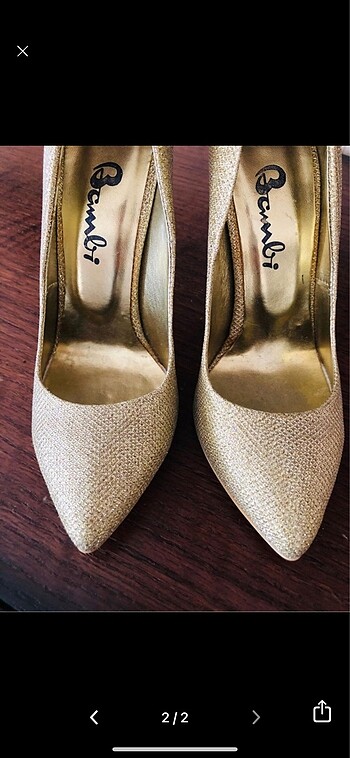 Bambi marka gold topuklu ayakkabı - Görsel 2