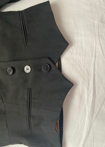 Diğer Siyah Düğmeli Fitted Kadın Blazer