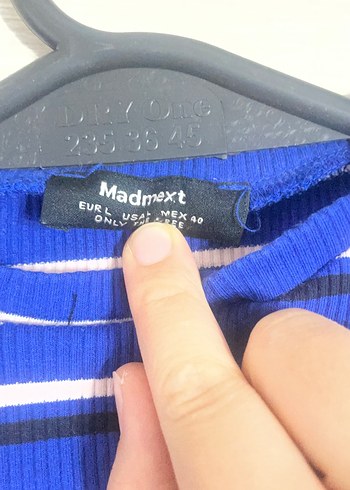 Mavi Çizgili büzgülü crop - Görsel 3