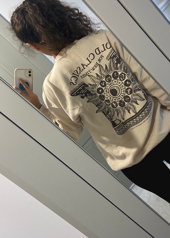 Atmosphere Bej Baskılı Kadın Sweatshirt