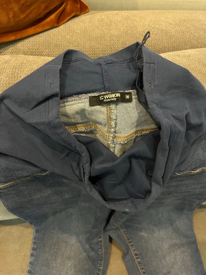 Kadın Mavi Hamile Denim Pantolon - Görsel 3