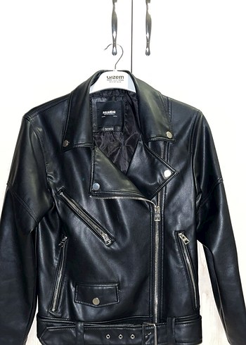 Pull and bear deri ceket - Görsel 3