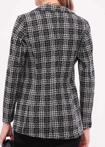 Düğmeli Gri Kadın Blazer Ceket - Görsel 2