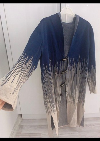 Uzun, Örgü, Bağcıklı Kadın Hırka - Görsel 2