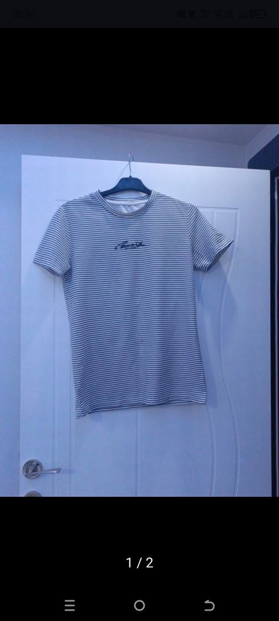 Erkek Çizgili Kısa Kollu Tişört - Görsel 2