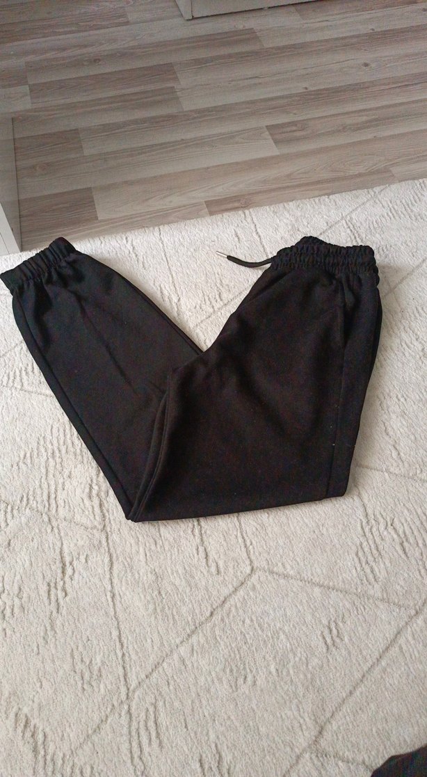 Siyah Rahat Kesim Kadın Eşofman Altı - Görsel 2