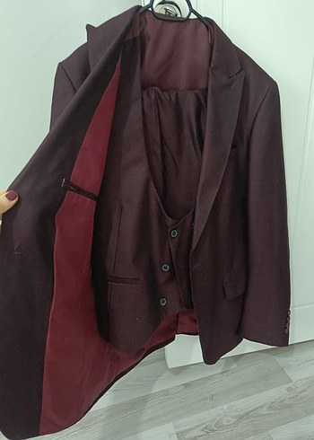 Bordo Erkek Takım Elbise, Klasik Kesim - Görsel 2