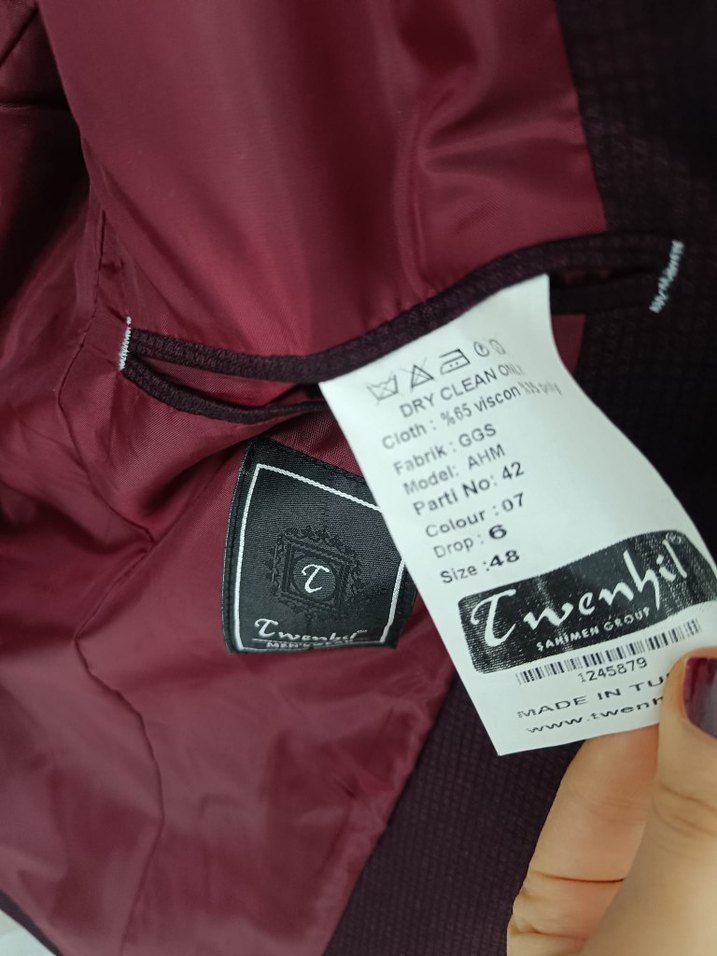 Bordo Erkek Takım Elbise, Klasik Kesim - Görsel 3