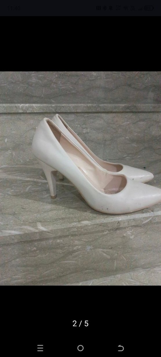 Beyaz Minimalist Stiletto Kadın Ayakkabı - Görsel 2