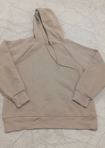 Bej Kapüşonlu Rahat Kesim Sweatshirt - Görsel 3