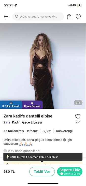 Bir kere giydim memelerim 80b o yüzden büyük geliyor