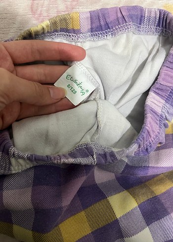 Diğer Mor Ekose Desenli çocuk pijama