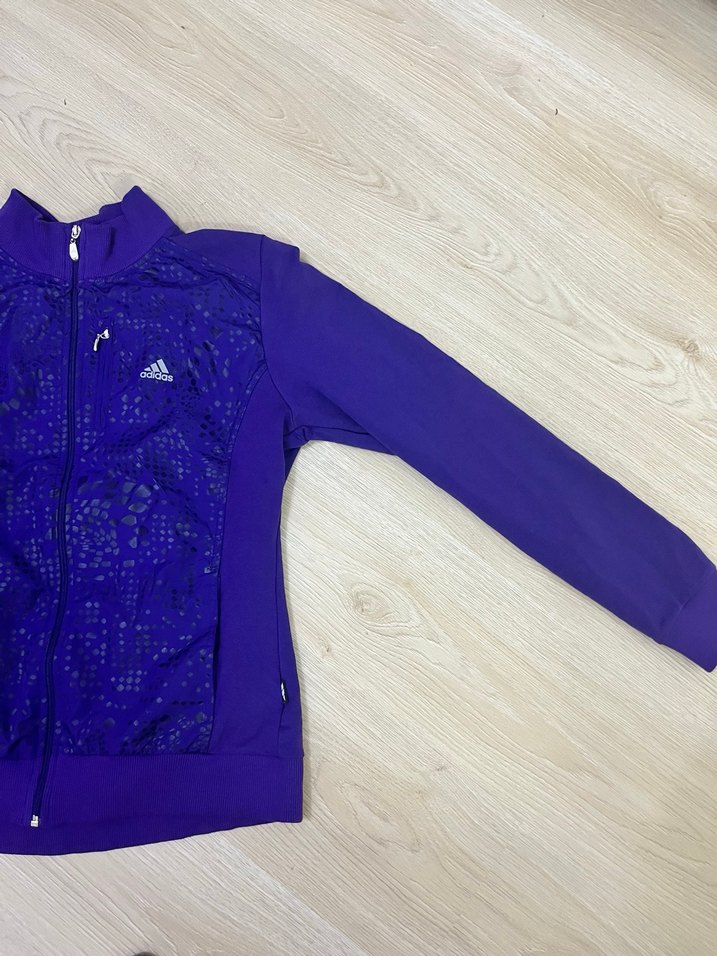 Mor Desenli Fermuarlı Kadın Ceket - Görsel 2