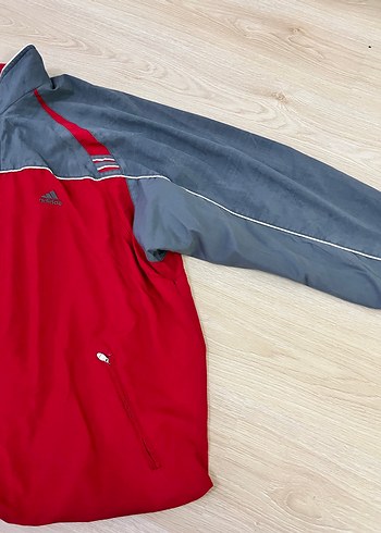 Gri-Kırmızı Fermuarlı Erkek Spor Ceket - Görsel 2