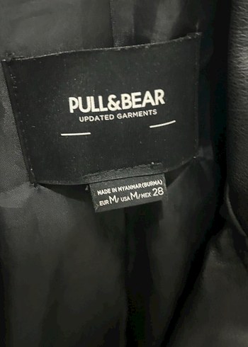 Siyah Deri Kemerli Biker Ceket - Görsel 5