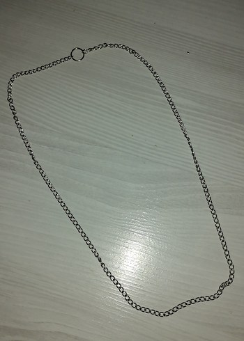 Tasarımcı Gri Minimalist Kadın Zincir Kolye