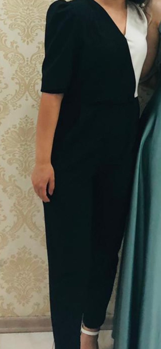 Siyah Kemer Detaylı Kadın Tulum - Görsel 2