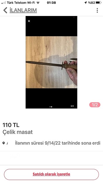 Beden 2 el çok az kullanılmlş Çelik masat