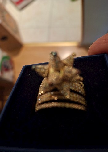 Beden altın Renk Swarovski Altın Renkli Taşlı Kadın Yüzük