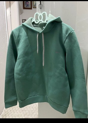 Diğer Mint Yesili Kapusonlu Rahat Sweatshirt