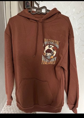Diğer Rahat Ve Sik Kahverengi Kapusonlu Sweatshirt