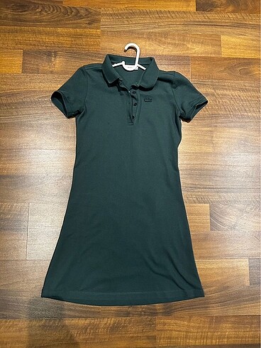 Lacoste kadın yeşil polo yaka elbise