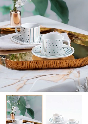 Güral Porselen 12 Parça Kahve Fincan Takımı - Görsel 2