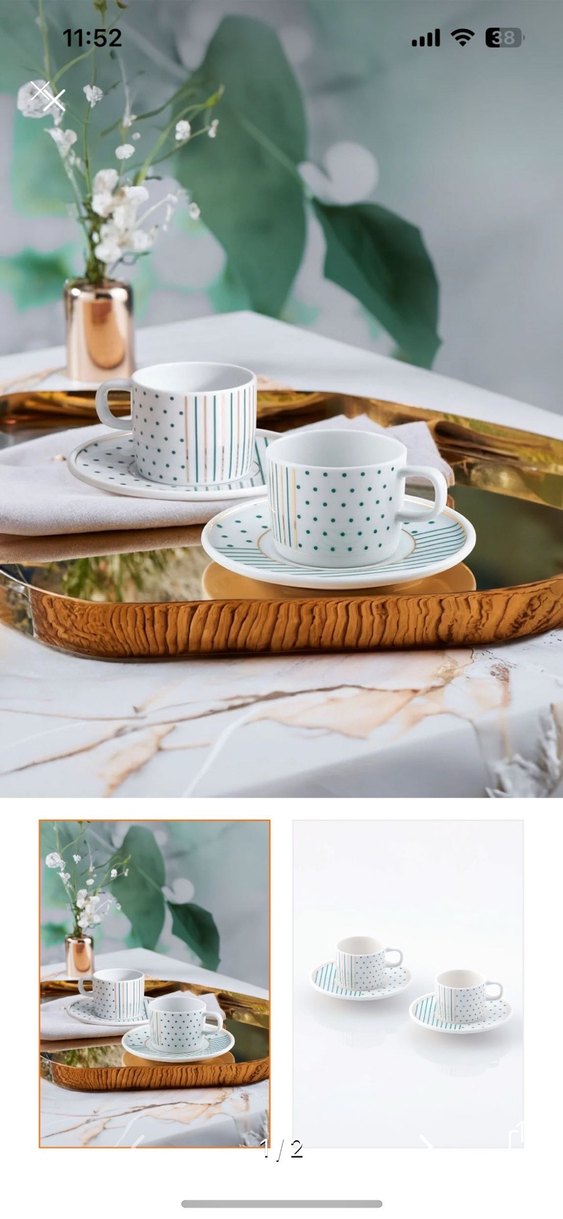 Güral Porselen 12 Parça Kahve Fincan Takımı - Görsel 2