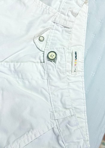 Beyaz koton Erkek çoçuk Şort - Görsel 4