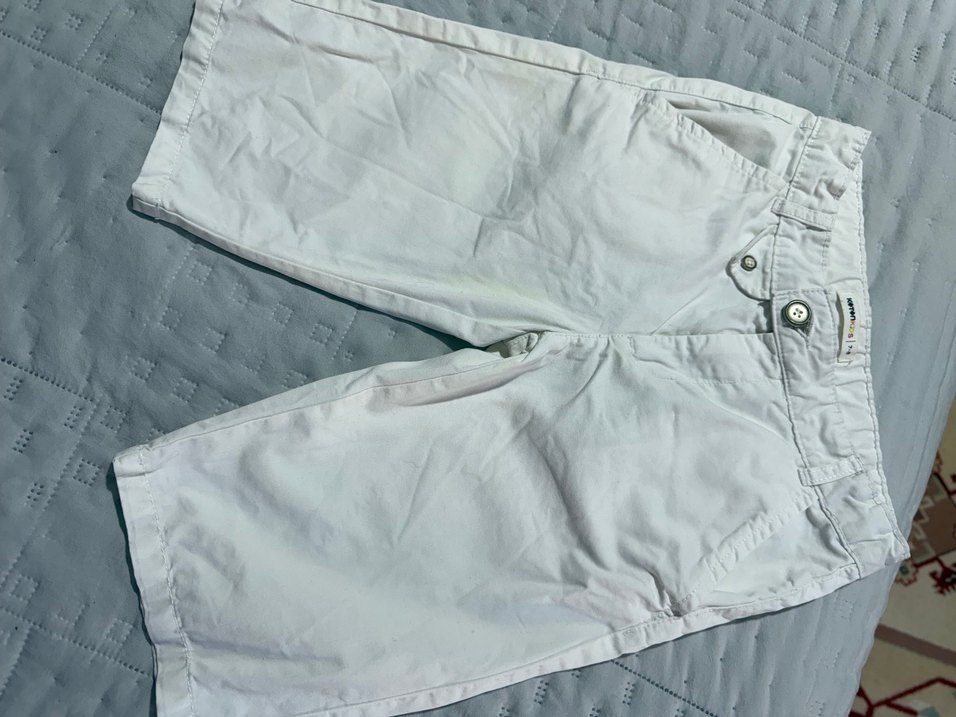 Beyaz koton Erkek çoçuk Şort - Görsel 2