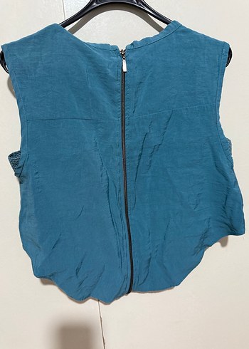 Zara muadili Kadın  Keten Kolsuz Tulum - Görsel 4