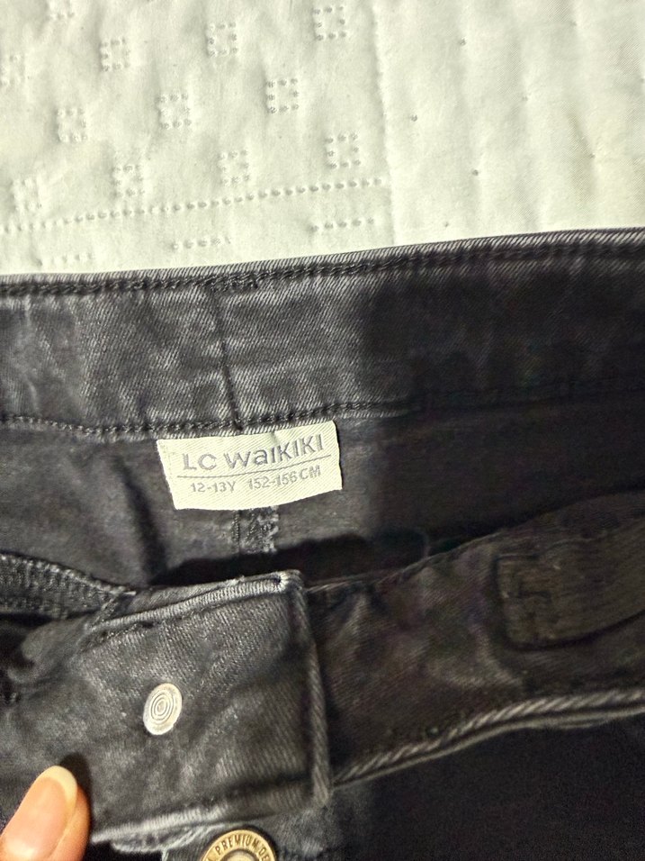 Düğmeli füme kot etek Mini Etek - Görsel 4