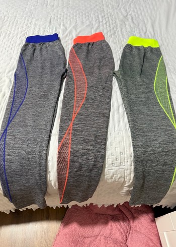Kadın Gri Elastik Spor Tayt