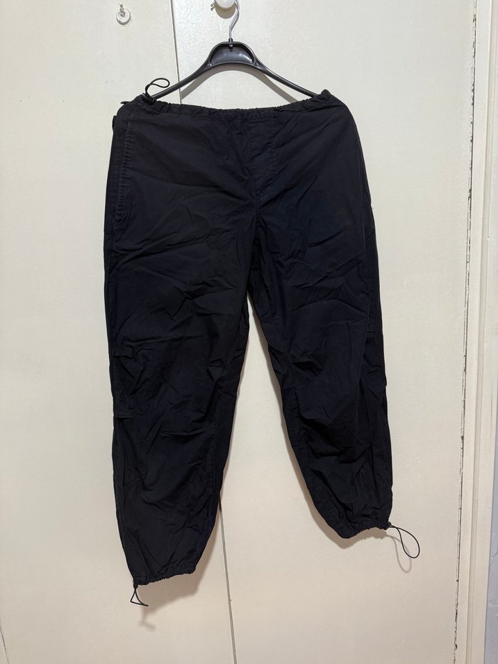 Siyah  Kadın lastik paça  Kargo Pantolon - Görsel 3