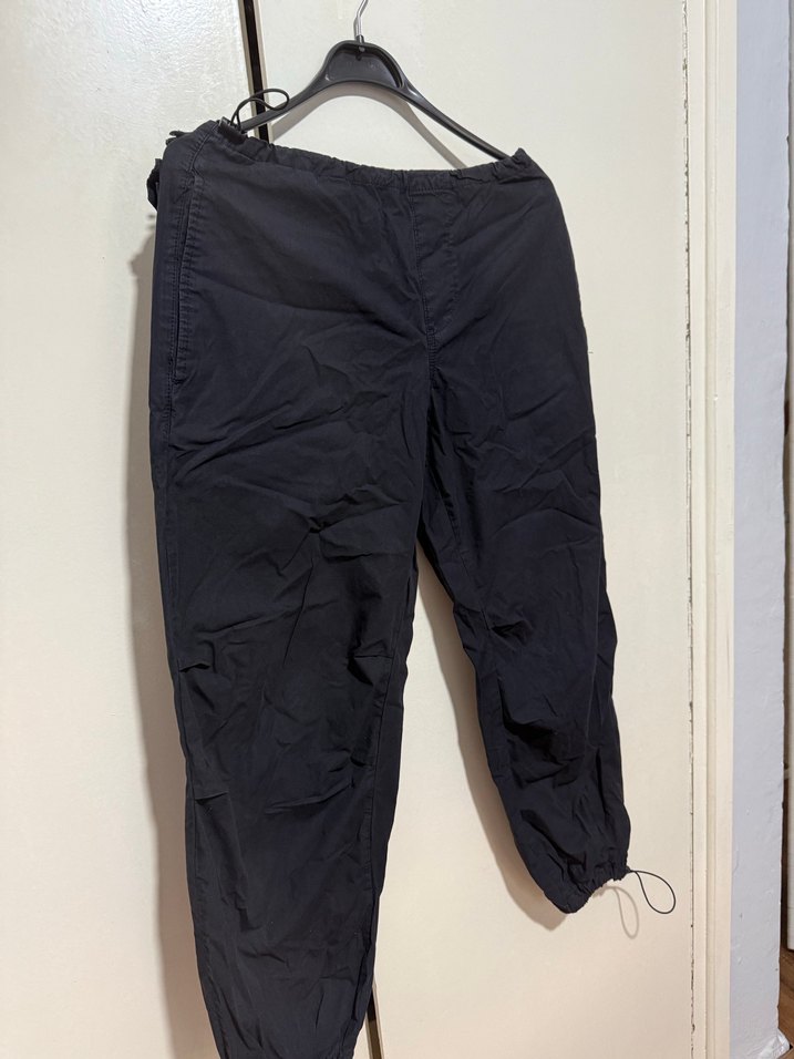 Siyah  Kadın lastik paça  Kargo Pantolon - Görsel 2