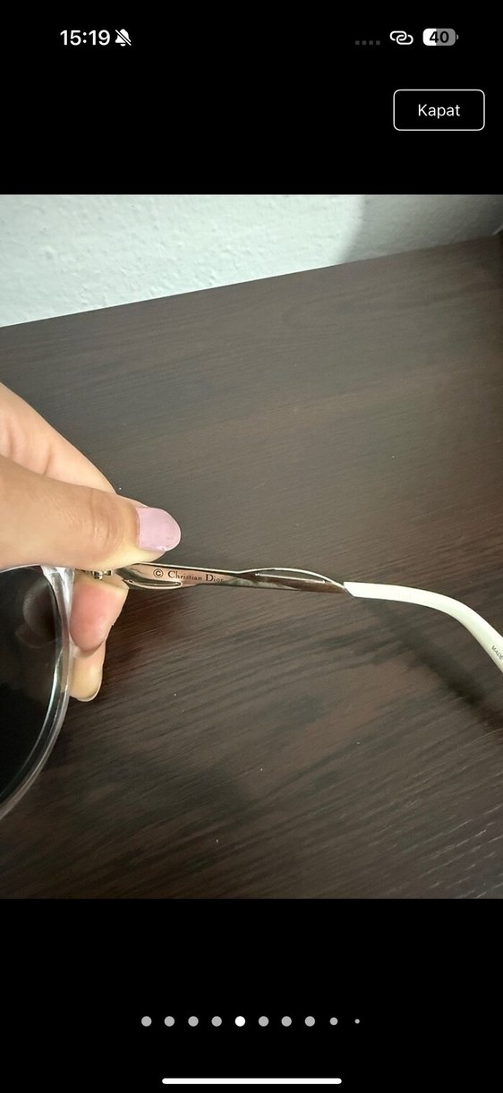 Dior orijinal aynalı beyaz güneş gözlüğü - Görsel 5