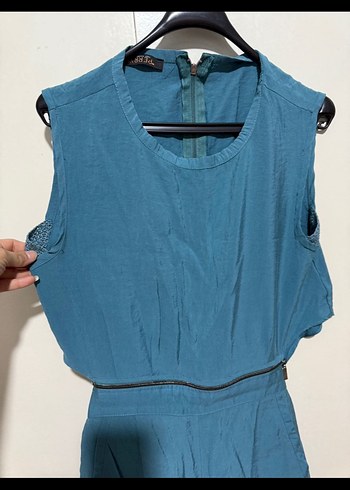 ZARA muadili askılı iki parçalı keten tulum - Görsel 5