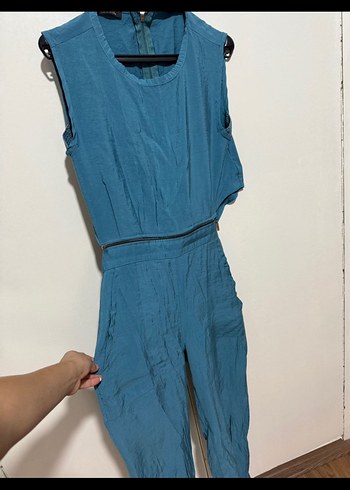 ZARA muadili askılı iki parçalı keten tulum - Görsel 2