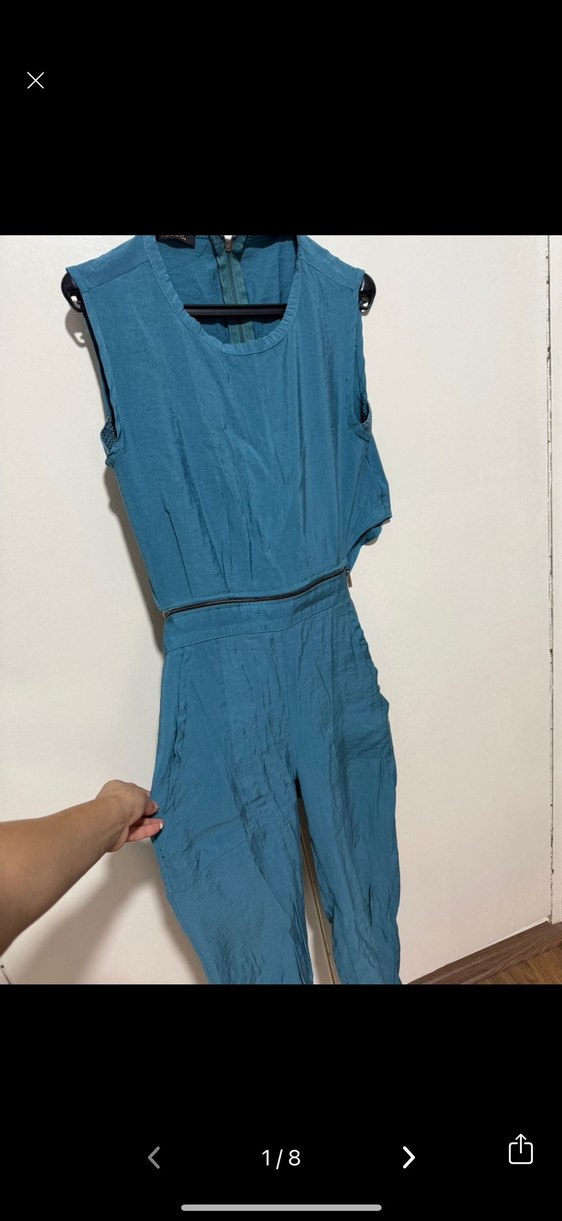 ZARA muadili askılı iki parçalı keten tulum - Görsel 2